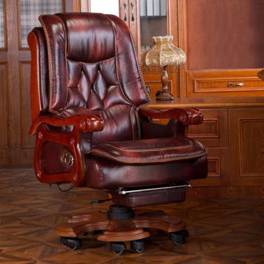 PENNEXECUTIVECHAIRS Timko Split Leather Executive Chair with